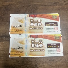 2030年3/31 有効期限　ビール券 633㎖　2本　2枚　
