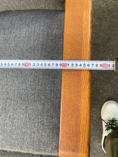 18番　 ３人掛け 北欧風 モダン オーク 天然木 A TEMPO 幅177cm （ ソファー ローソファ 木製 I字 肘掛け付き ア