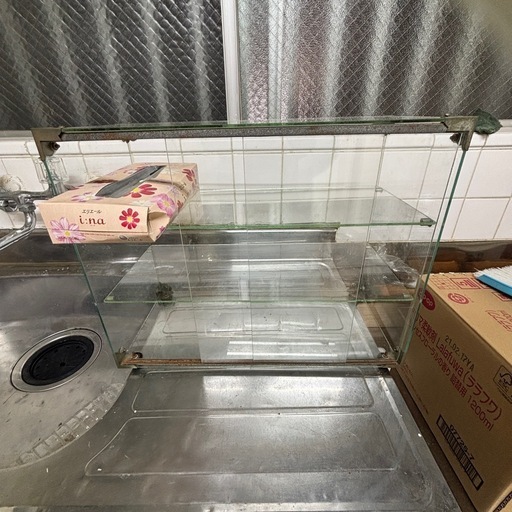 レトロ★ガラス　ショーケース　飾り棚　たばこ屋/お茶屋　★アンティーク レトロ☆ガラス ショーケース 飾り棚 たばこ屋/お茶屋 ☆アンティーク