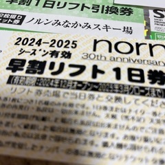 ノルンみなかみスキー場 リフト券 2枚 引換券