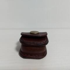 バイクツーリング用 ハンドメイドレザーコインケース(ブラウン)の画像