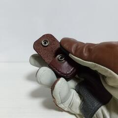 バイクツーリング用 ハンドメイドレザーコインケース(ブラウン)の画像
