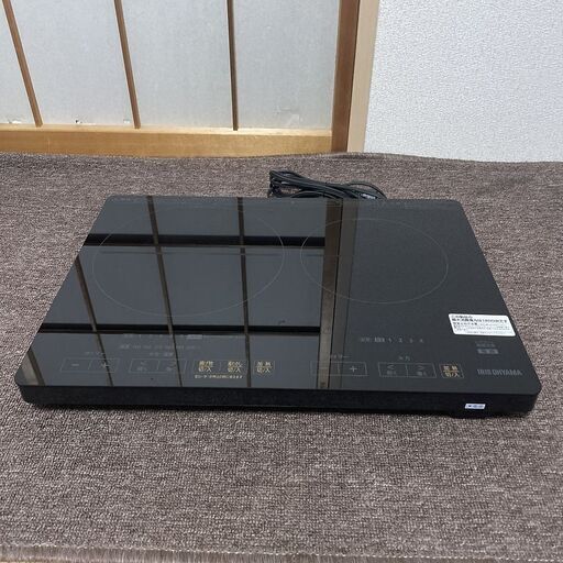 〓〓 売約済〆受付終了 〓〓2022年製■アイリスオーヤマ 2口 IHコンロ IHC-WKG3-B IRIS OHYAMA IHクッキングヒーター フルフラット