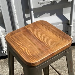本物の錆び☆カウンターチェア 工業風 木製座面 金属脚 椅子 75cm②の画像
