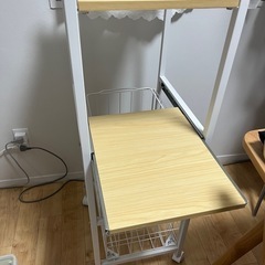 キッチンワゴン スリム キャスター付き スライド棚 幅34 キッチンラック 隙間収納 キッチンボード 収納 スリムラック キッチン収納 収納棚 棚 ラック おしゃれ シンプル 北欧 省スペース すき間収納 スチール ワゴン 炊飯器の画像