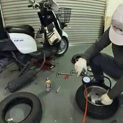 【原付】前後タイヤ交換ご依頼作業承りました。 − 福岡県