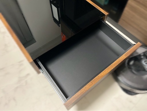 【極美品】ガラステーブル / センターテーブル （引き出し付き）