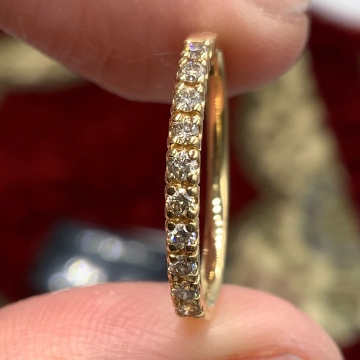 K18 ハーフエタニティ　リング　1.6g 約14号　0.2ct