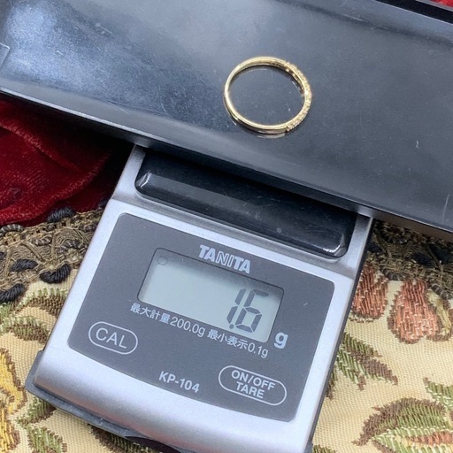 K18 ハーフエタニティ　リング　1.6g 約14号　0.2ct