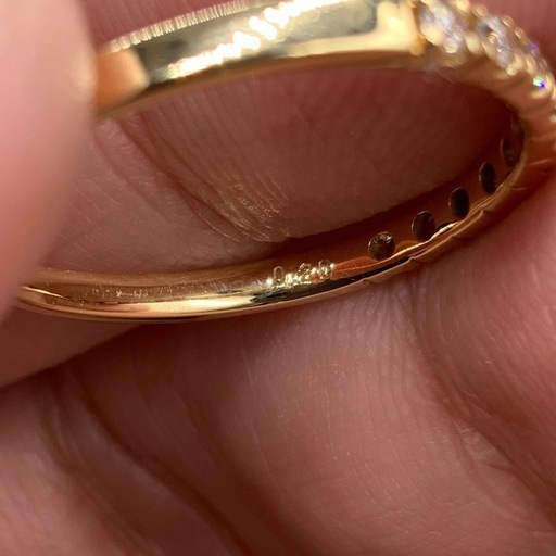 K18 ハーフエタニティ　リング　1.6g 約14号　0.2ct