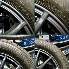 「商談中」㉓155/65R14 新品ブリヂストンタイヤ4本と中古美品ホイールとナット付きの画像