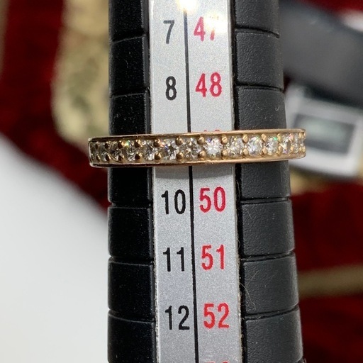 K18PG ハーフエタニティ　リング　2.3g 約9号　D0.25ct