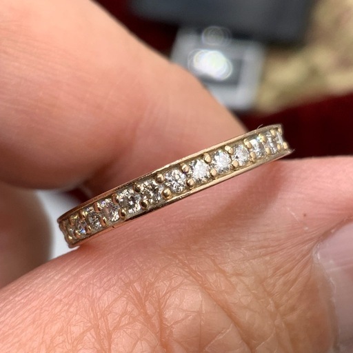 K18PG ハーフエタニティ　リング　2.3g 約9号　D0.25ct