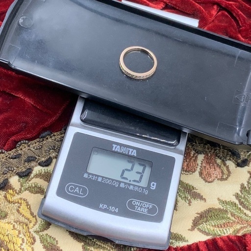 K18PG ハーフエタニティ　リング　2.3g 約9号　D0.25ct