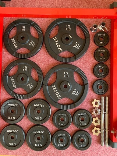 高品質 パワーラック、バー、ベンチ台、プレートセット BULLパワー