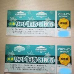 明日でクローズの為半額で大人2枚3000円　シャトレーゼスキーバ...