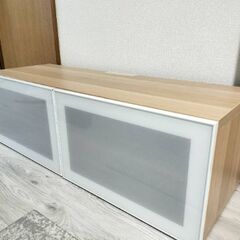 テレビ台　IKEA ベストー　ホワイト　曇りガラス仕様　テレビボード