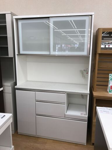 ★ジモティ割あり★ ニトリ アルミナ2 食器棚 ホワイト H201×W120×D45 クリーニング済み KJ8996