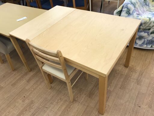 ★ジモティ割あり★ IKEA 1人用ダイニングセット ナチュラル H74×W90～129×D90 クリーニング済み KJ8997
