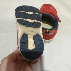13.5  アシックス　ASICS　幅広め　赤　スクスク　の画像