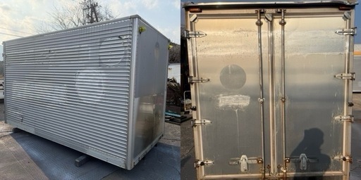 No.898 アルミバン 2t 車  アルミ 箱 バイク 倉庫 トラック コンテナ 米 保管庫 物置 DIY
