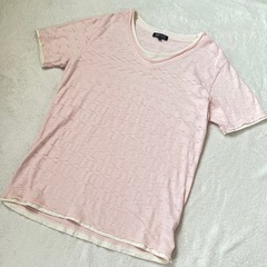 美品　Lサイズ　BEAMS HEART ピンク Vネック Tシャツ ビームスの画像