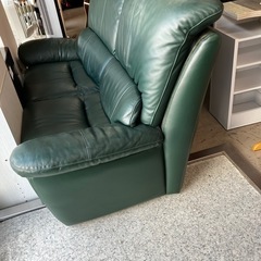 I2503-712 ２人掛けソファ グリーン 現状渡しの画像