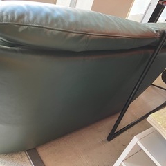 I2503-712 ２人掛けソファ グリーン 現状渡しの画像