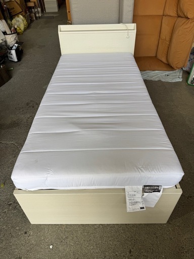 C2105   シングルベッド　引き出し付き　マットレスセット