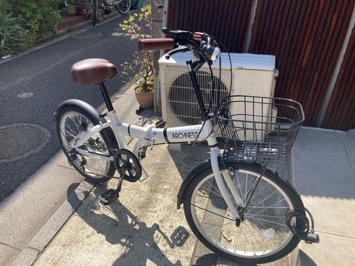 【組み立て済み& 65%OFF】折りたたみ自転車 20インチ シマノ6段変速 軽量 通勤通学 206-1B【ホワイト】