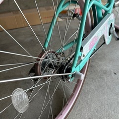 超美品 自転車 22インチ 女の子 ミントグリーン