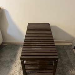 【美品】サイドウッドラック ダーク ニトリ IKEAの画像