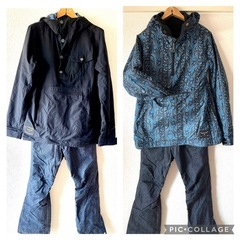 【無料のおまけ特典有り】かっこいいウエアですぐ始められる 初心者 スノボ バートン BURTON ウエア estivo エスティボ グローブ ミトン デニム バケットハット ゴーグル フェイスマスク ネックウォーマー 耳掛け イヤーゴム6点 セットの画像