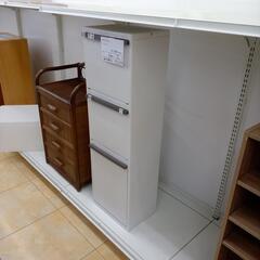 ★ジモティ割あり★  3段ダストボックス 白✕グレー H112×D26×W35 クリーニング済み OJ8552の画像