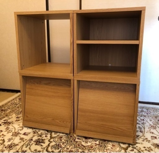 ベルメゾン キューブボックス（奥行４０ｃｍ）4コ（オープン×1、棚付き×1、フラップ×2）