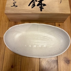 【新品未使用】深山窯 夢紀行 舟型盛鉢 木箱付の画像