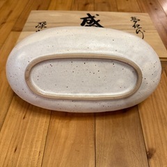 【新品未使用】深山窯 夢紀行 舟型盛鉢 木箱付の画像