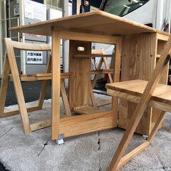 【店頭保管】【展示品・未使用品】ダイニングセット ダイニングテーブル 約 幅140×奥行80×高さ74cm チェア 約 幅45×奥行55.5×高さ69cm（座面45） 参考価格47,990円💳自社配送時🌟代引き可💳※現金、クレジット、スマホ決済対応※の画像