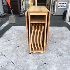【店頭保管】【展示品・未使用品】ダイニングセット ダイニングテーブル 約 幅140×奥行80×高さ74cm チェア 約 幅45×奥行55.5×高さ69cm（座面45） 参考価格47,990円💳自社配送時🌟代引き可💳※現金、クレジット、スマホ決済対応※の画像