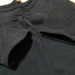【90cm】子供服 ベビー服 長袖 Tシャツ 女の子 無地 ネイビー 紺 可愛いの画像