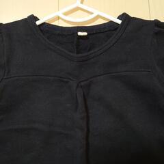 【90cm】子供服 ベビー服 長袖 Tシャツ 女の子 無地 ネイビー 紺 可愛いの画像