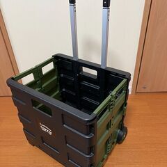 折りたたみコンテナキャリーカート ショッピングカート 軽量 コンパクト 組み立て キャリーワゴン  台車 レジャー キャンプ の画像