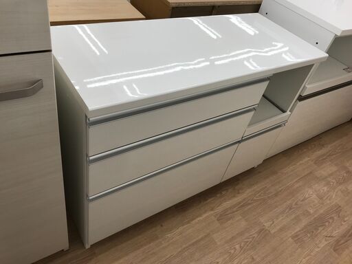 ★ジモティ割あり★  キッチンカウンター ホワイト H86×W117×D48 クリーニング済み KJ9015