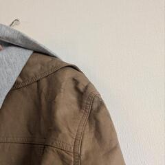 フェイクレザージャケットフード取り外し可能の画像
