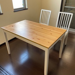 IKEAダイニングテーブル+イス2脚