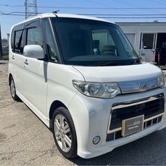 【支払総額19.8万円】後期型h25年式タントカスタムRS車検令和8年4月即日納車ok機関良好！人気のパールホワイト パワスラ付きタイヤバリ山の画像