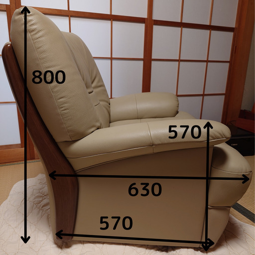 カリモク ベスト チターノ 1人掛けソファ 本革 肘掛回転椅子