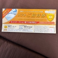 高鷲スノーパーク　ダイナランドリフト招待券
の画像