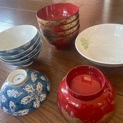 和食器　茶碗、汁椀、器セット　used　
