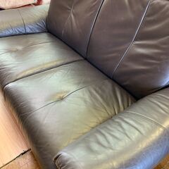 【FU2213】★2Pソファー 茶 家具 2人用 家具 堺市 深井 【ジャングルジャングル深井店】の画像